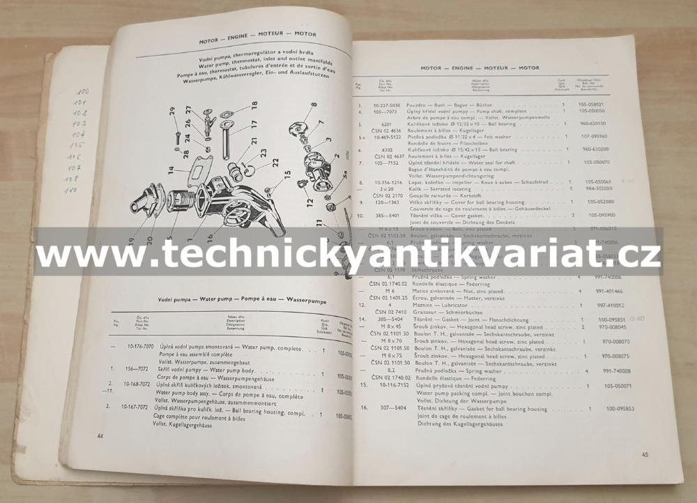 Škoda Octavia Combi - seznam náhradních dílů (1965)