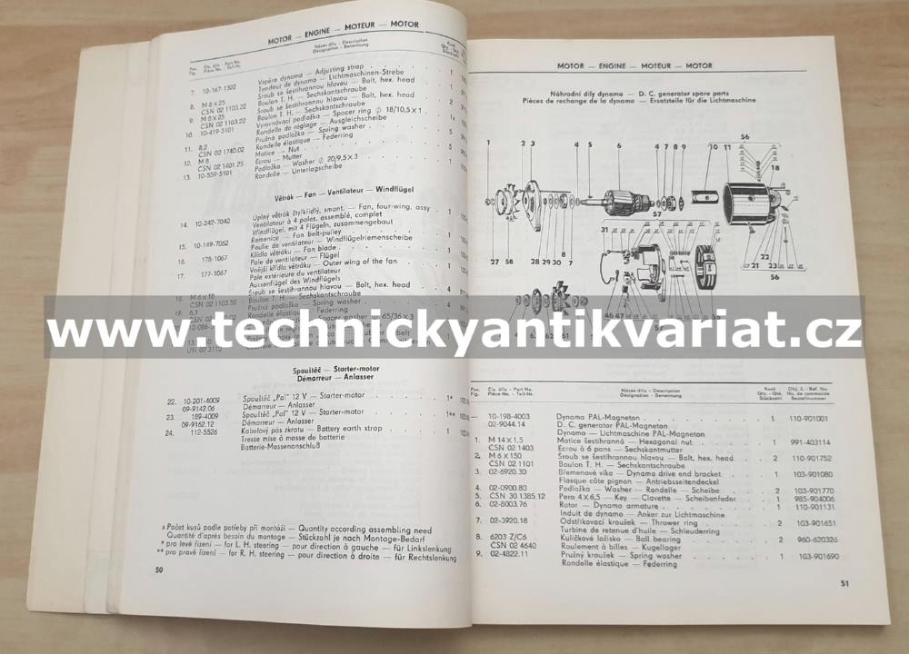 Škoda Octavia Combi - seznam náhradních dílů (1970-71)