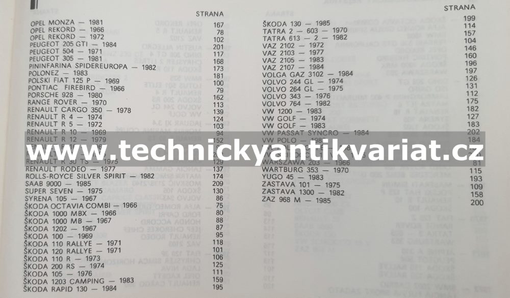 Automobily 1966-1985 - Stanislav Minařík (1987)