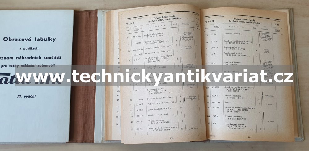 Tatra 111 - katalog náhradních dílů (1956)