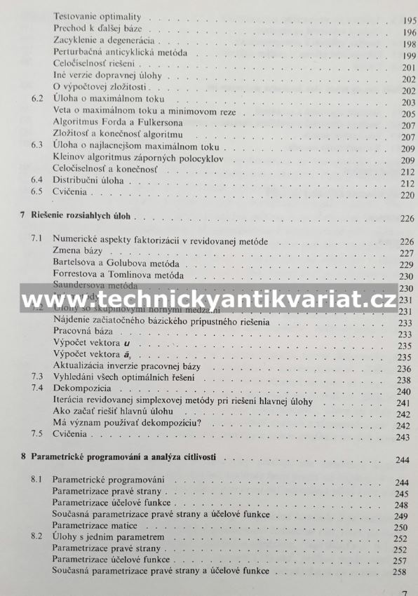 Linearne programovanie - Plesnik, Dupačová, Vlach (1990)