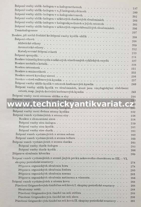 Preparativní reakce v organické chemii VI. Reakce organokovových činidel - Bláha (1961)