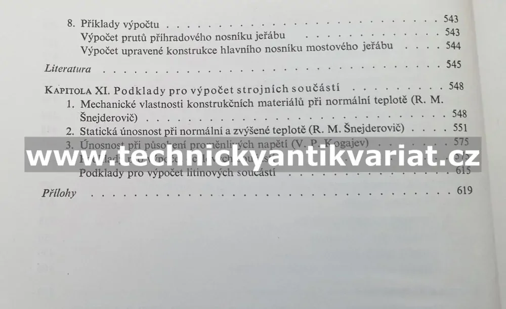 Únosnost a pevnost výpočty strojních součásti - Serensen, Kogajev, Šnejderovič (1967)