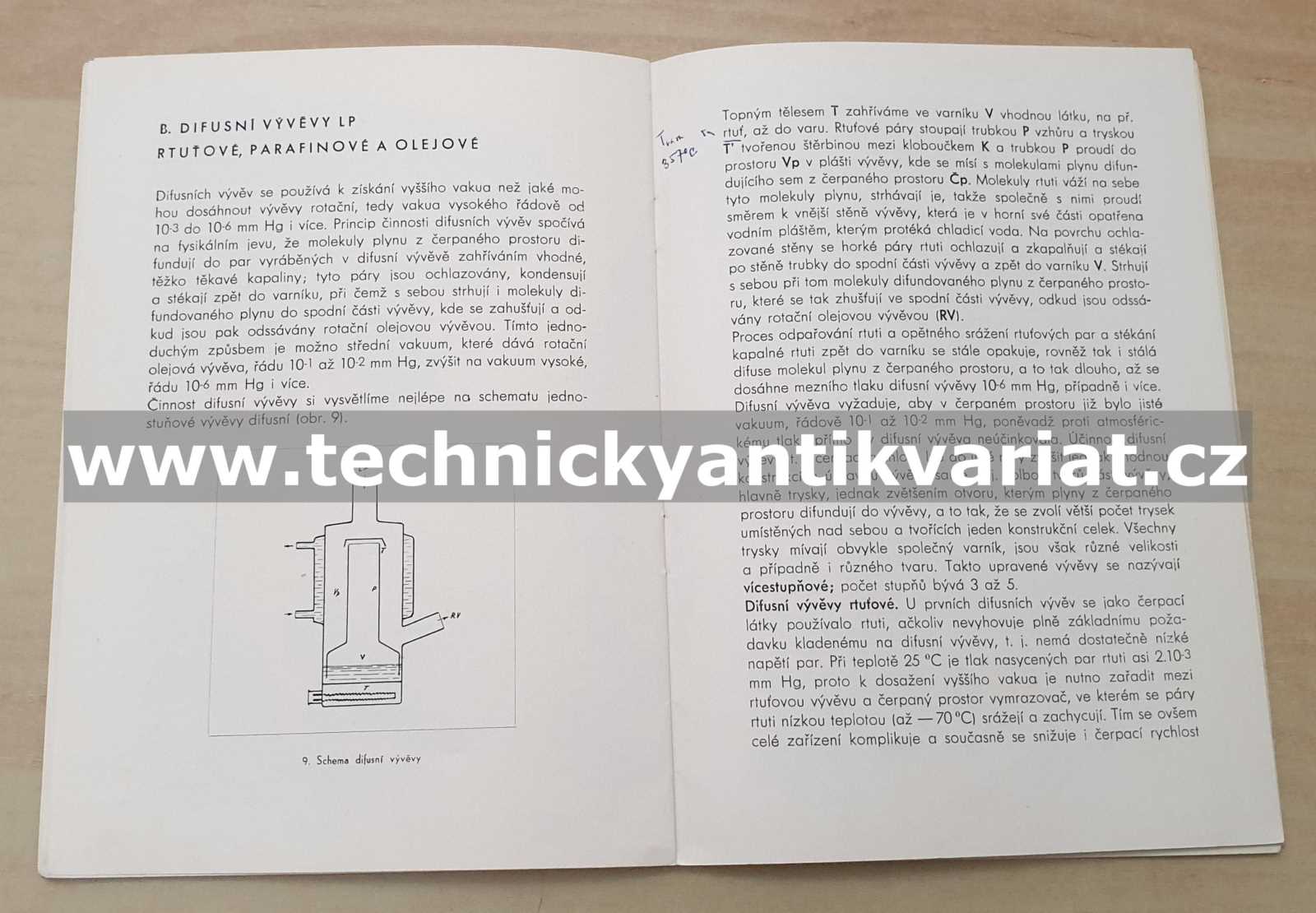 Vývěvy LP rotační a difusní (1957)