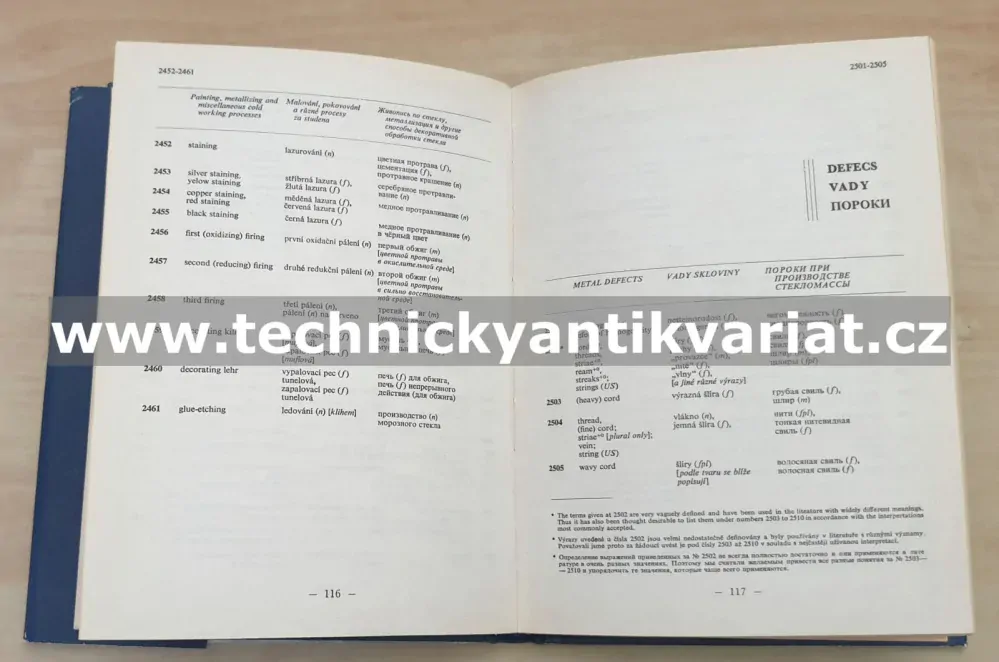 Odborný sklářský slovník, česko-anglicko-ruský