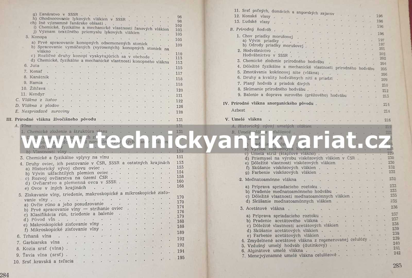 Náuka o textilných materiáloch - Willi Vopršal (1953)