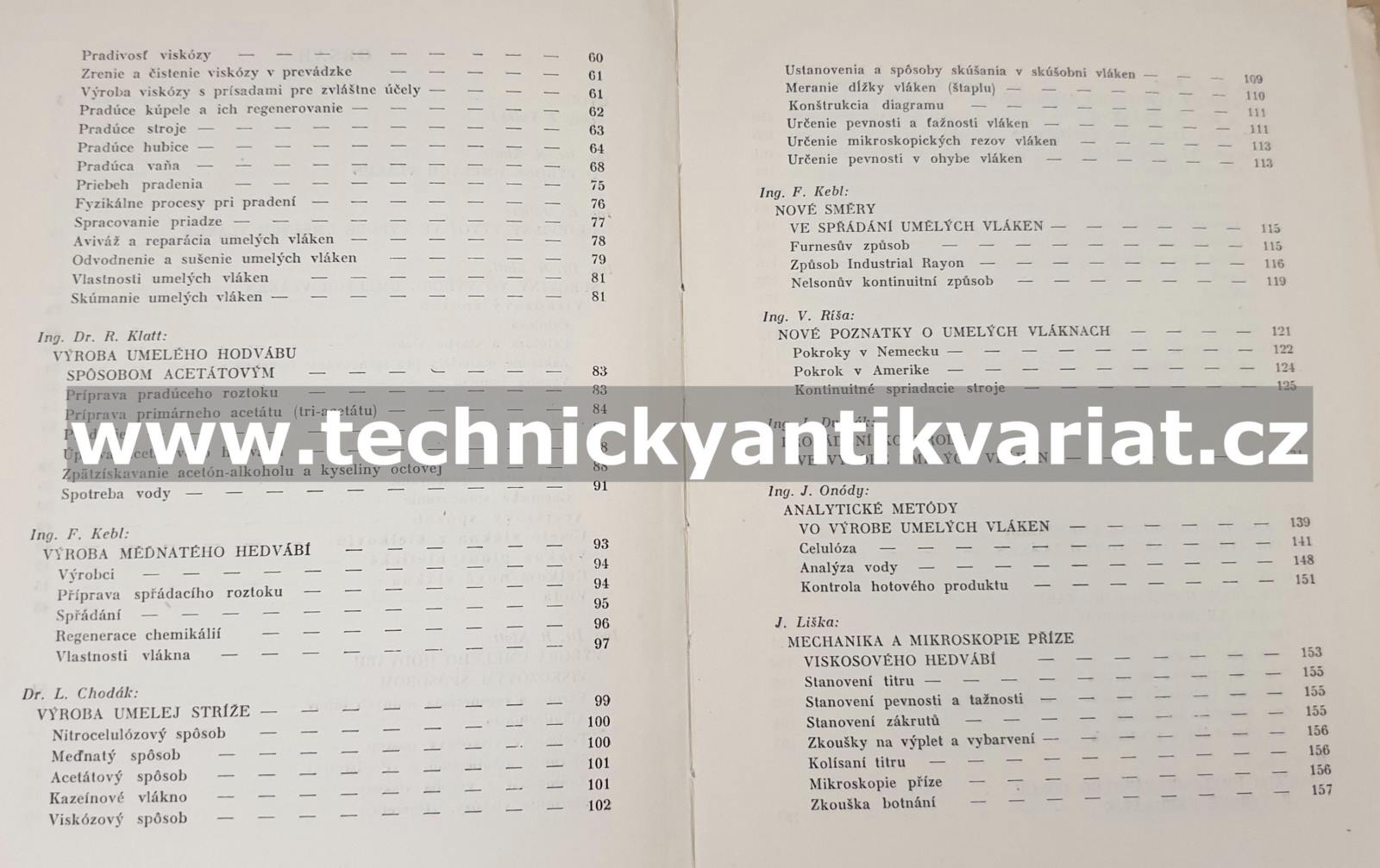Výroba umelých vláken - Rudolf Klatt (1949)