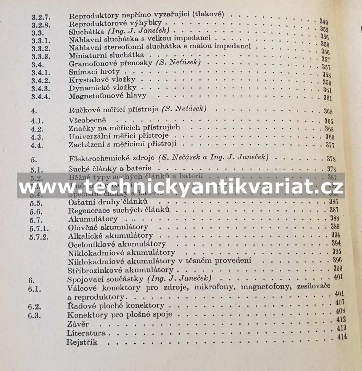 Elektronické a elektroakustické součástky - Nečásek, Janeček, Rambousek (1980)