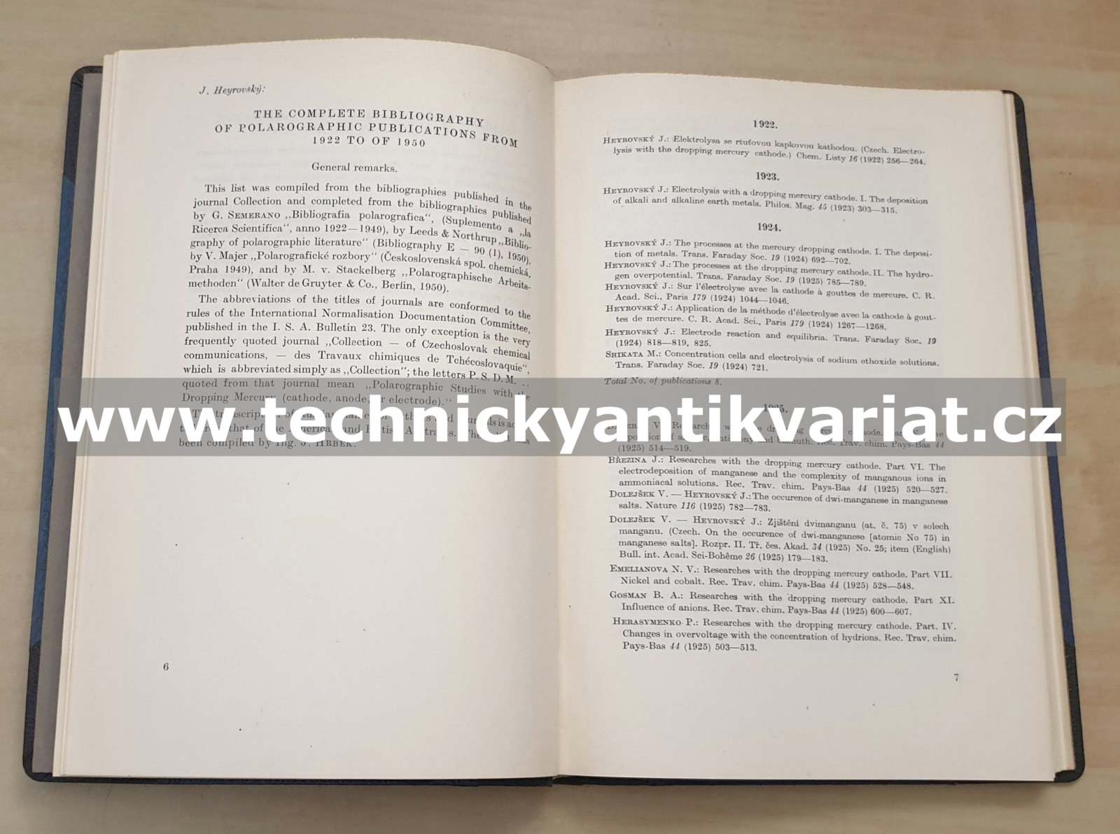 Sborník I. mezinárodního polarografického sjezdu - Bibliografie polarografických prací od 1922-1950 II. (1951)