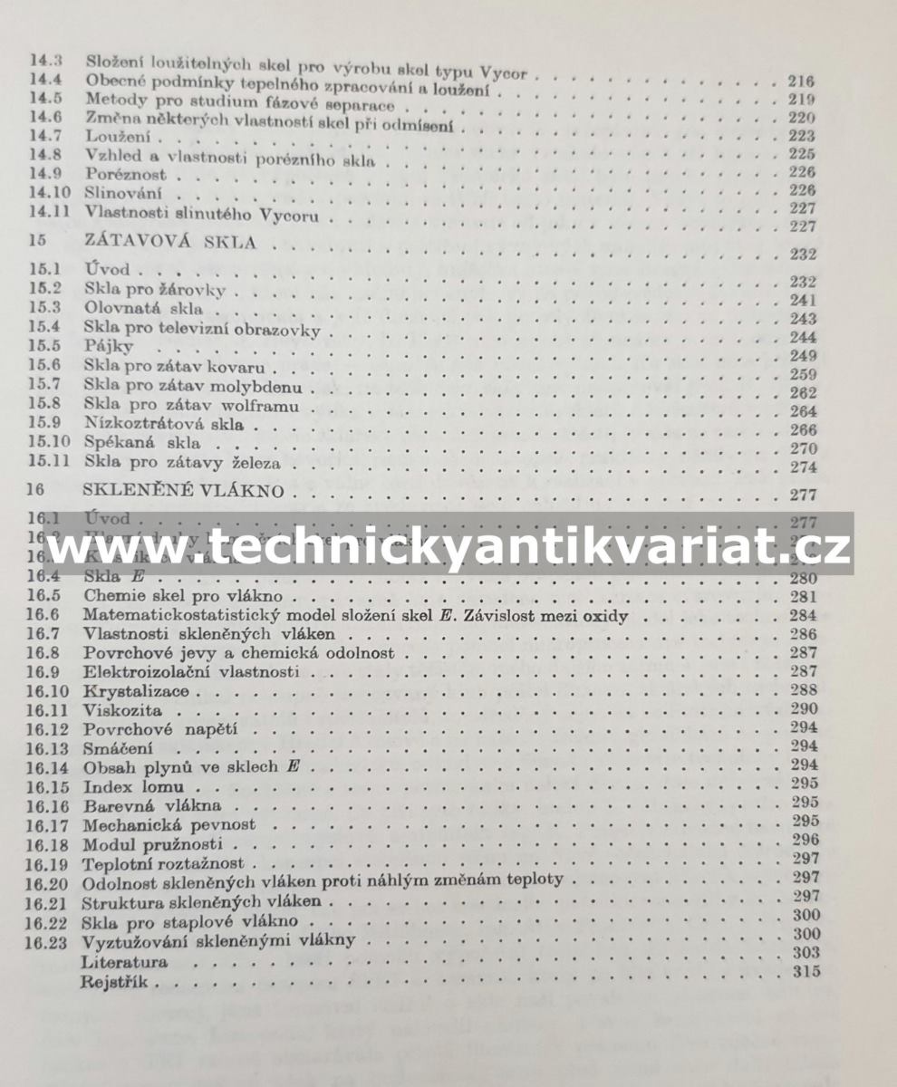 Technická skla a jejich vlastnosti - M.B.Volf (1987)