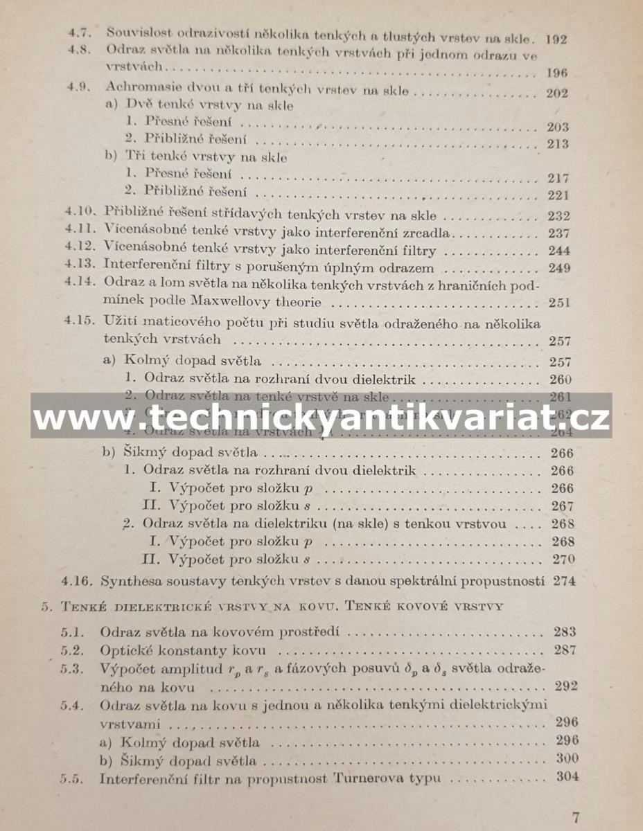 Optika tenkých vrstev - Antonín Vašíček (1956)