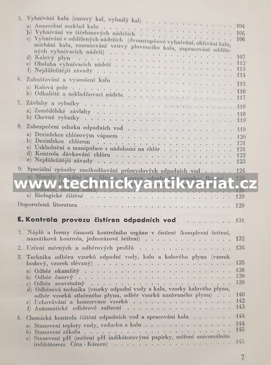 Příručka pro provoz a kontrolu čistíren odpadních vod - Effenberger, Zahrádka (1963)