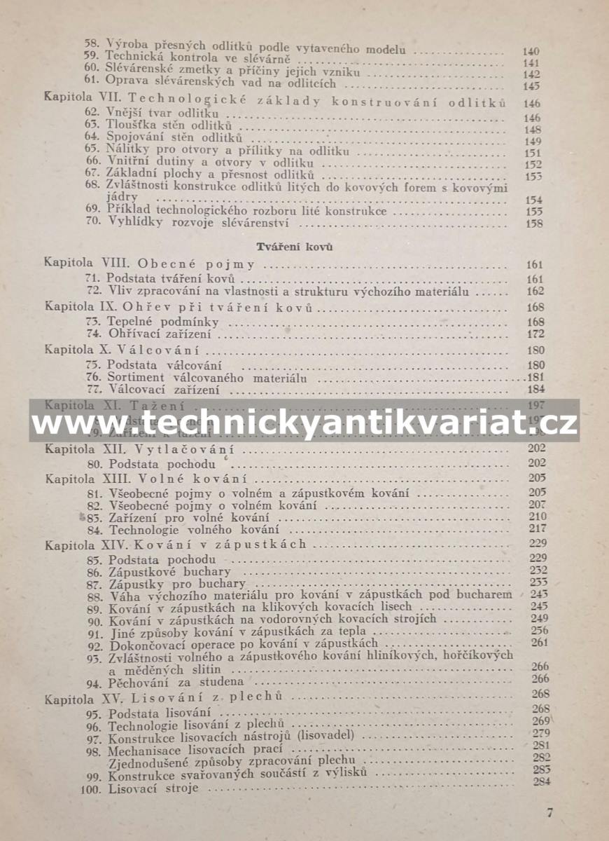 Technologie kovů II. - slévání, tváření, svařování (1955)