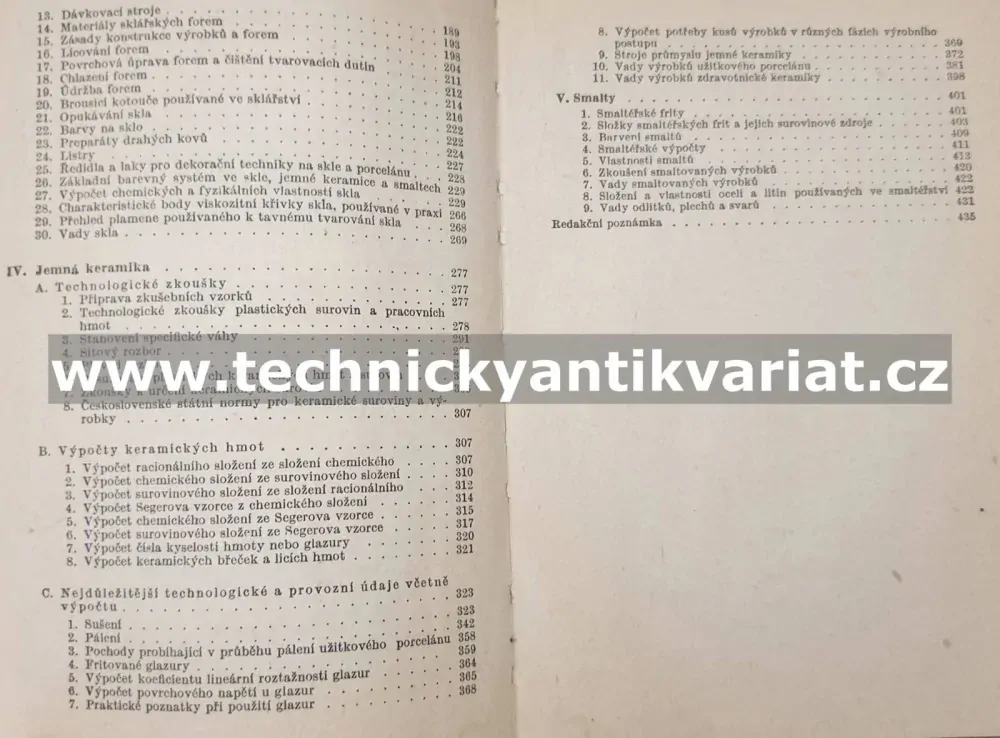 Příručka pro sklo, užitkovou keramiku a smalt (1963)