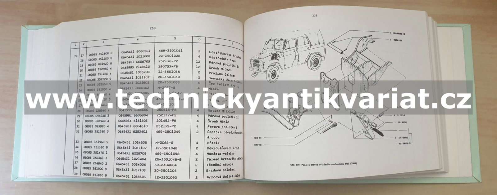 UAZ 649B, UAZ 31512 - katalog náhradních dílů (1988)
