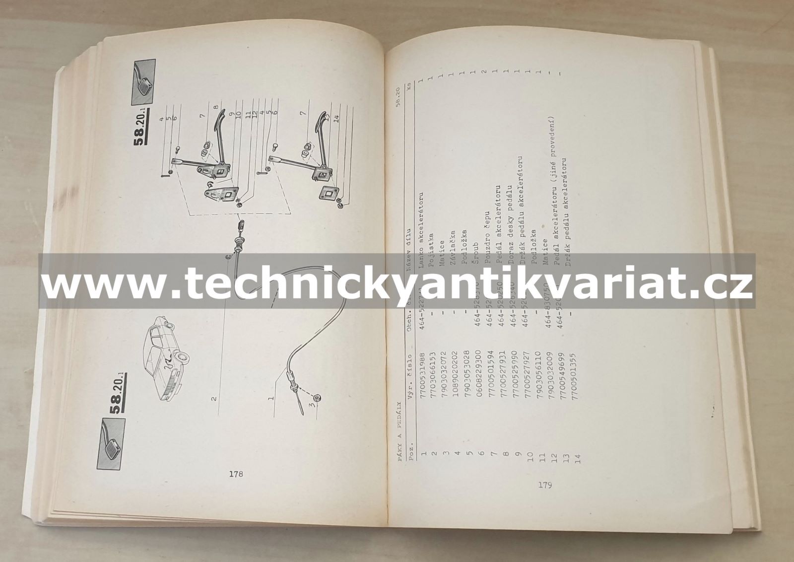 Dacia 1300 - katalog náhradních dílů (1981)