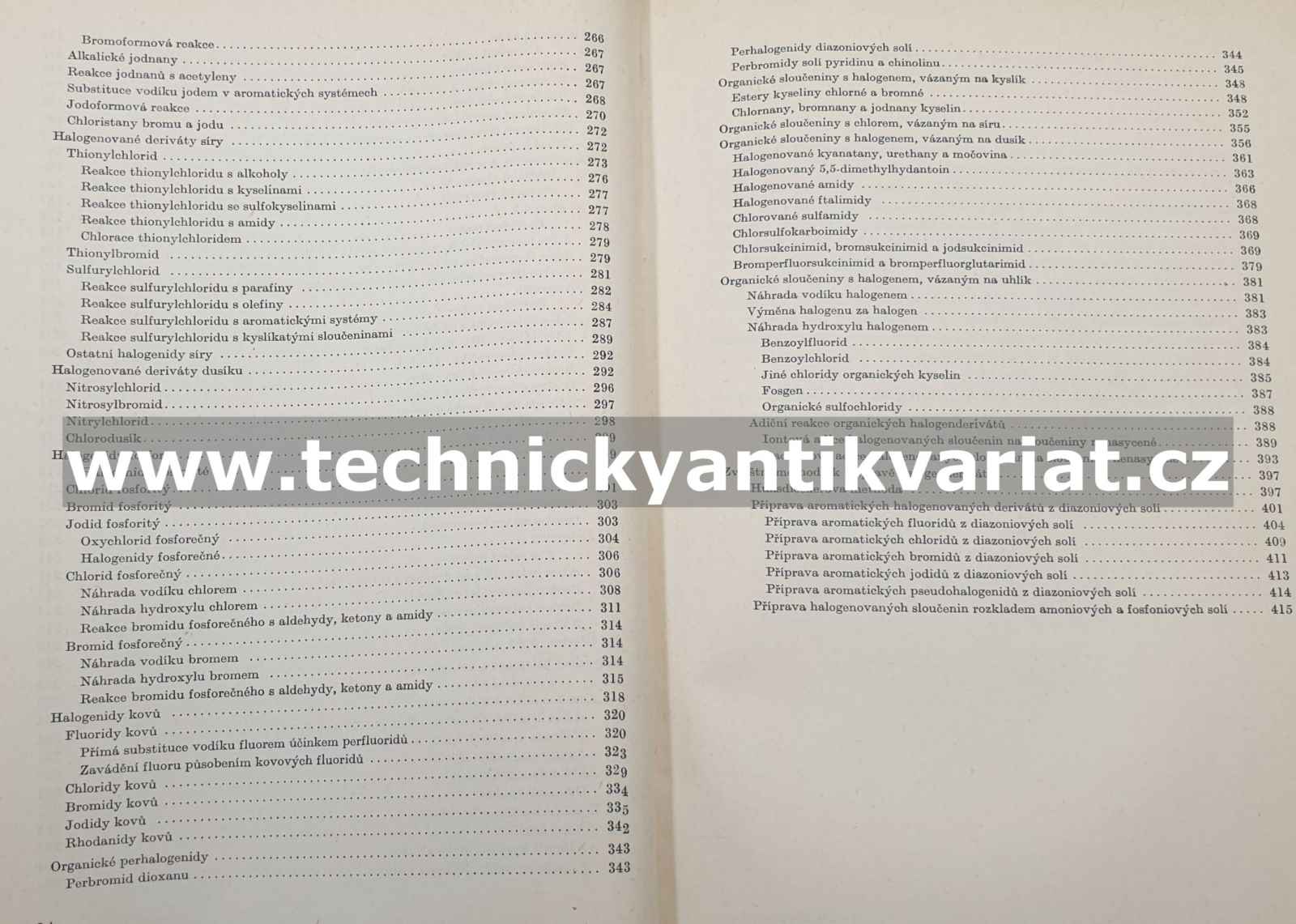 Preparativní reakce v organické chemii II. Halogenace a dehalogenace (1955)
