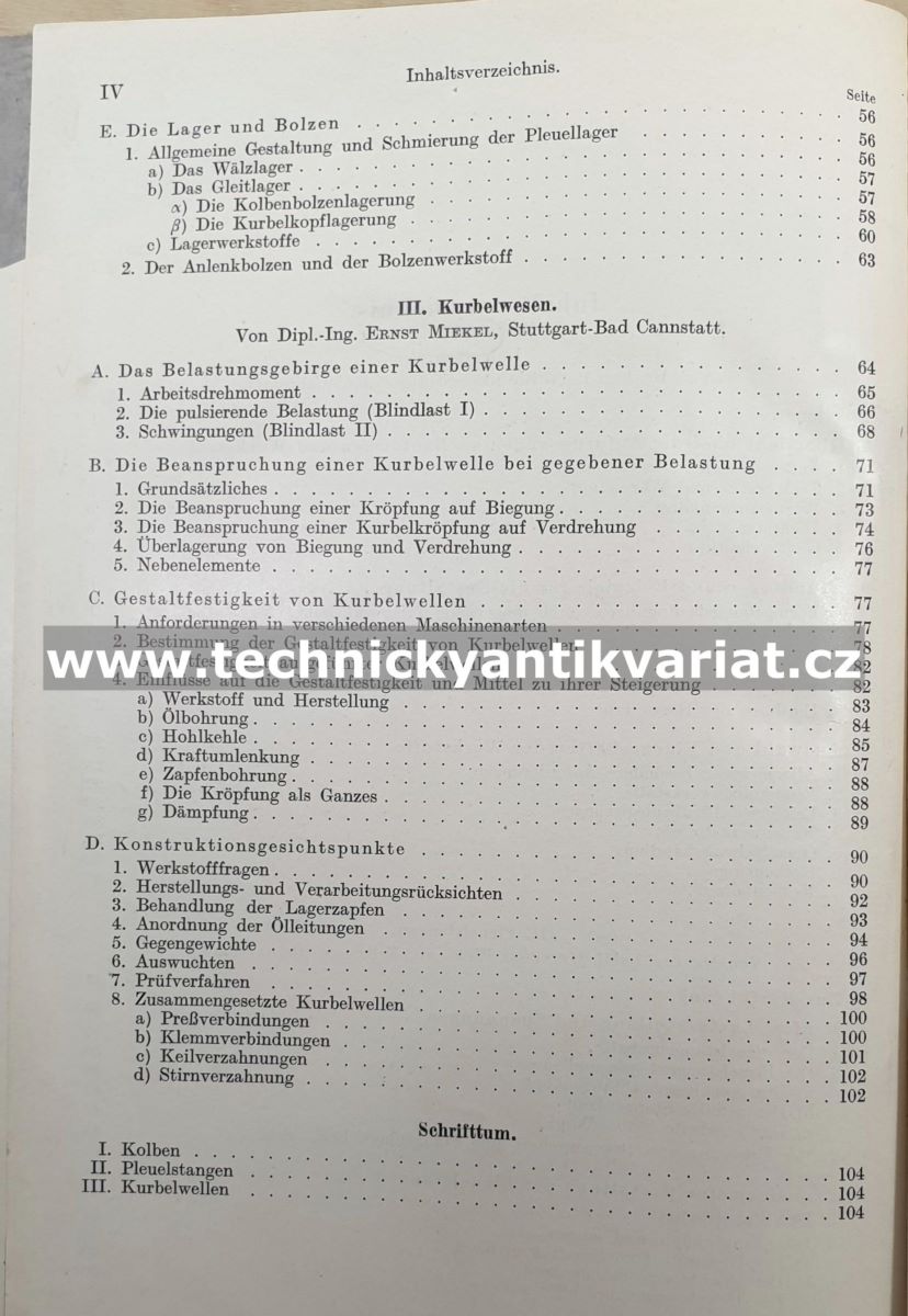 Berechnung und gestaltung der triebwerke schnellaufender Kolbenkraftmaschinen - E. Miskel, P. Sommer (1942)