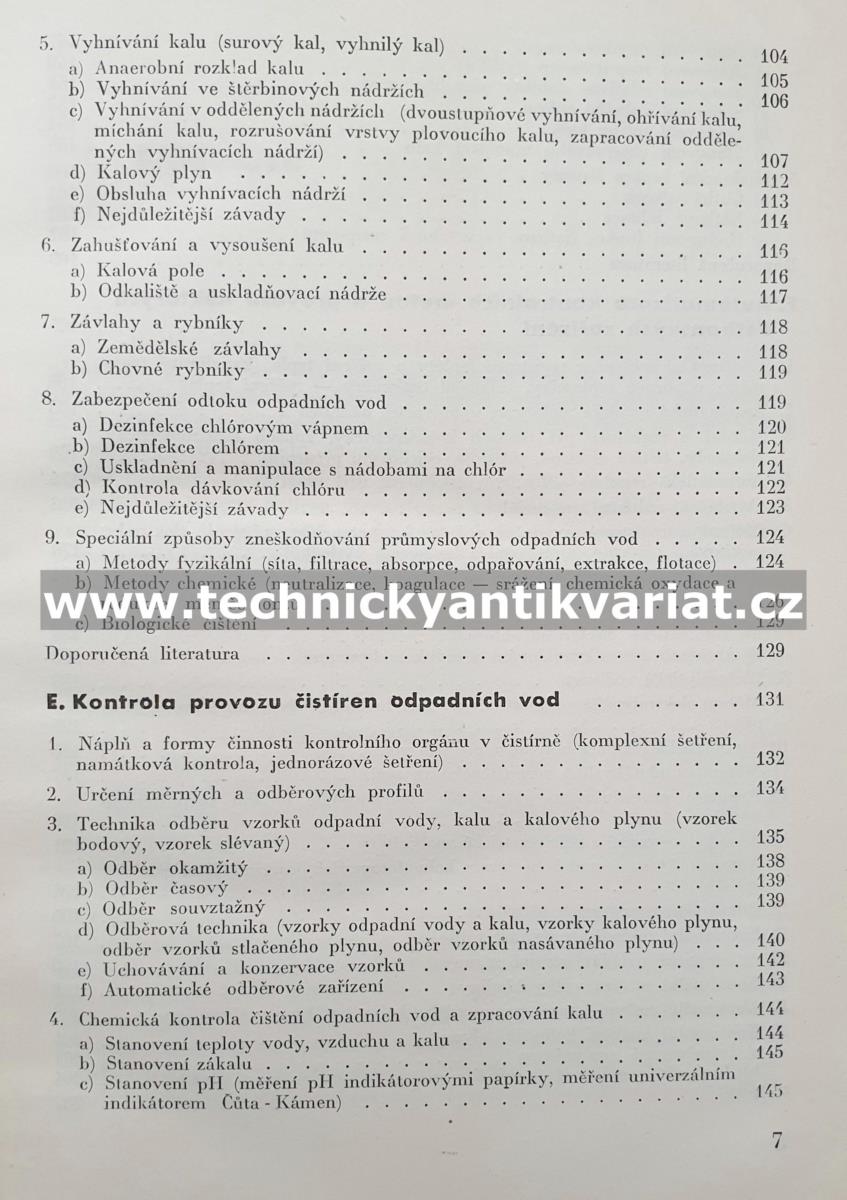 Příručka pro provoz a kontrolu čistíren odpadních vod - Effenberger, Zahrádka (1963)