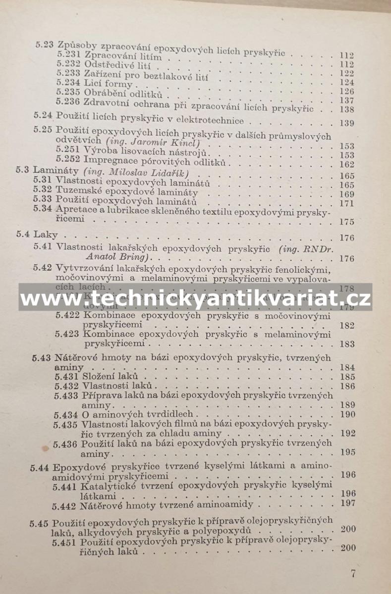 Epoxydové pryskyřice - Lidařík, Kincl, Bring (1959)