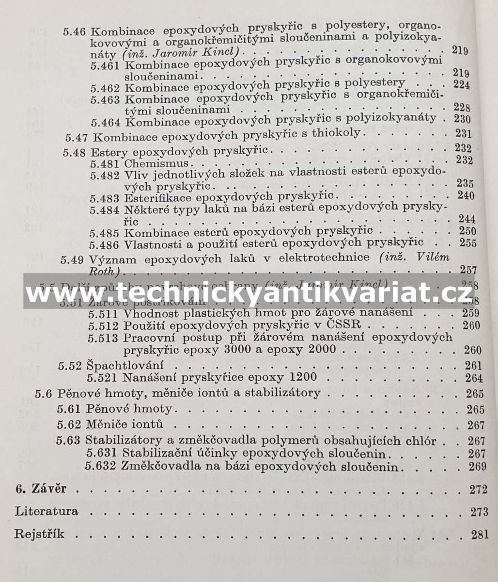 Epoxydové pryskyřice - Lidařík, Kincl, Bring (1961)