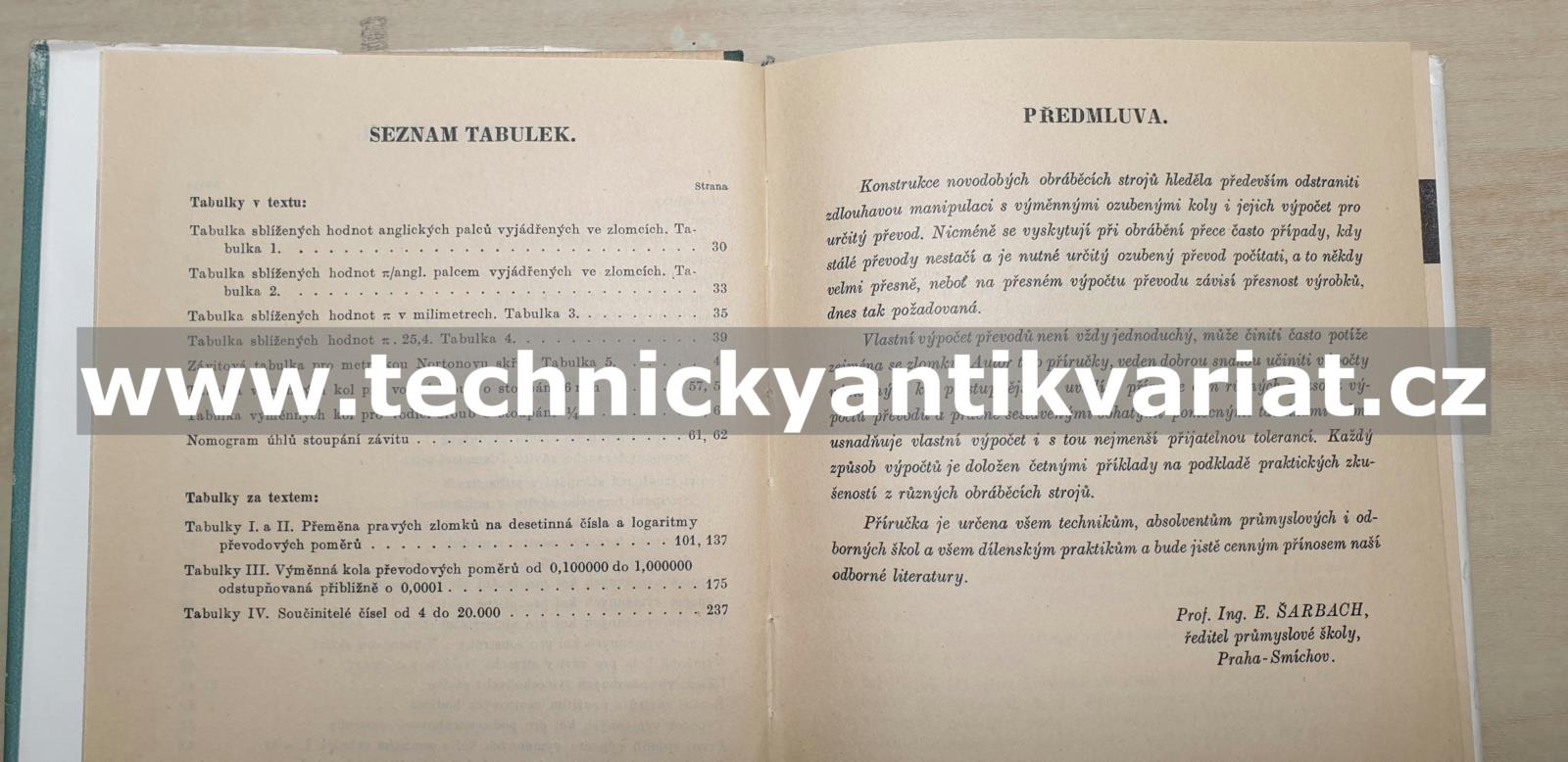 Výpočet výměnných kol pro obráběcí stroje - Václav Klepal (1951)