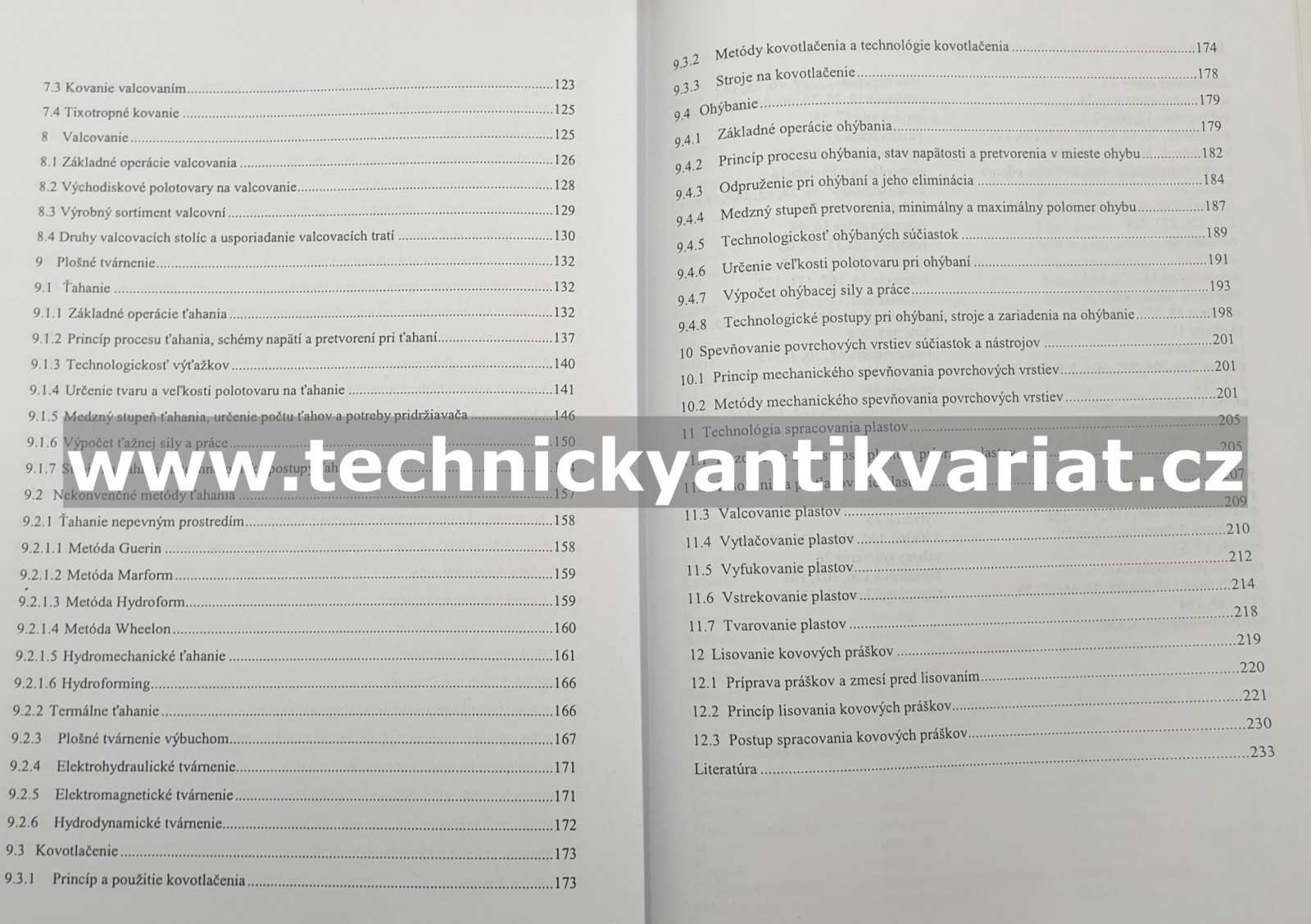 Technologia tvárnenia - Bača, Bílik, Titel (2010)