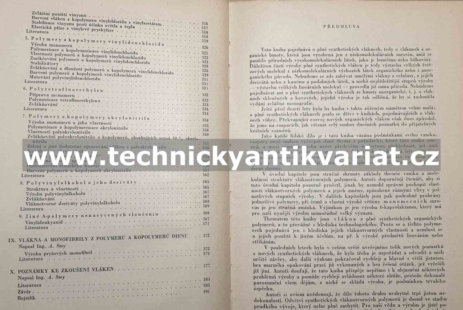 Nová syntetická vlákna - Stoy, Novotný (1953)