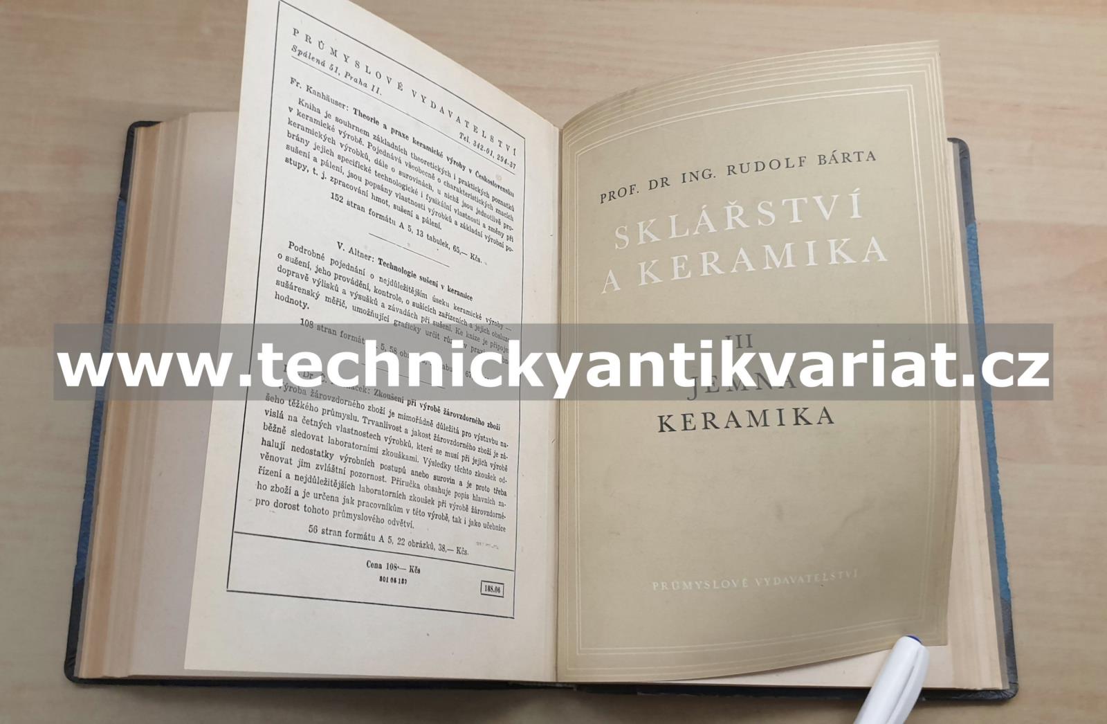 Sklářství a keramika I,II,III,IV - Rudolf Bárta (1952)