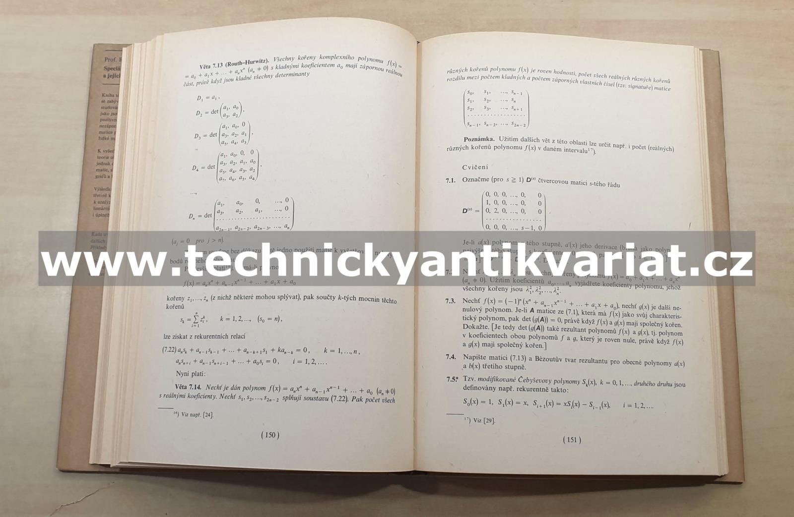Speciální matice a jejich použití v numerické matematice - Miroslav Fiedler (1981)