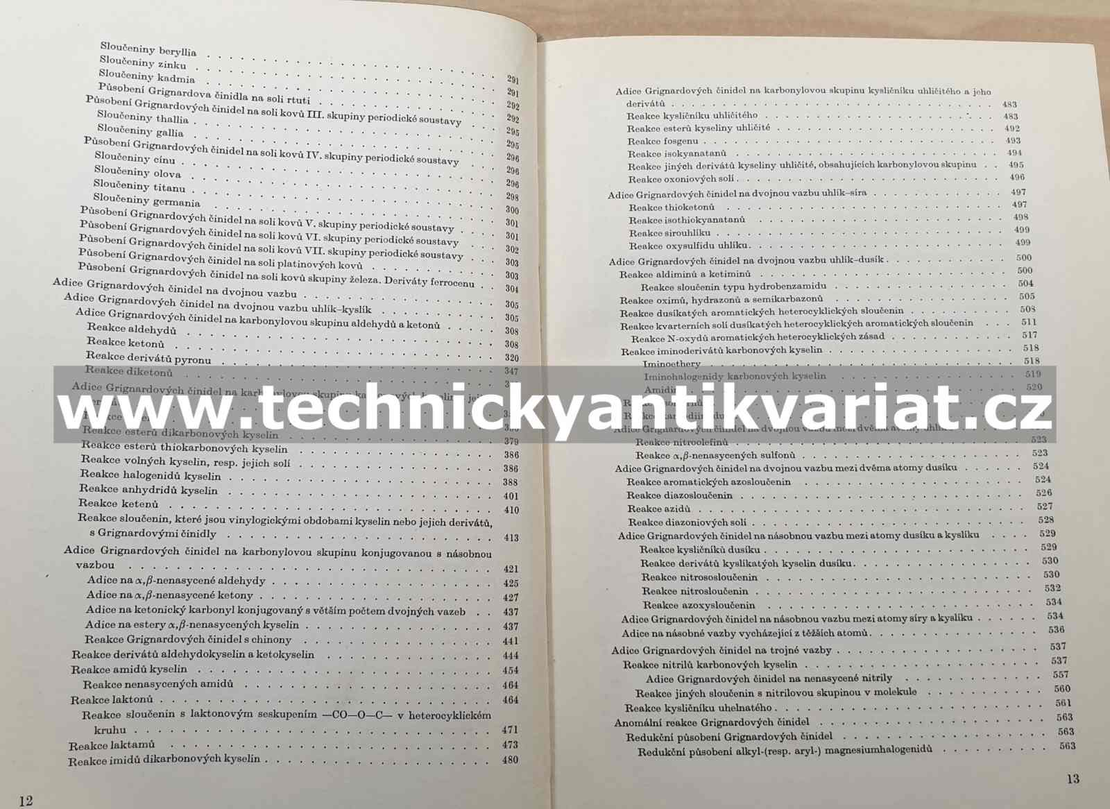Preparativní reakce v organické chemii VI. Reakce organokovových činidel - Bláha (1961)