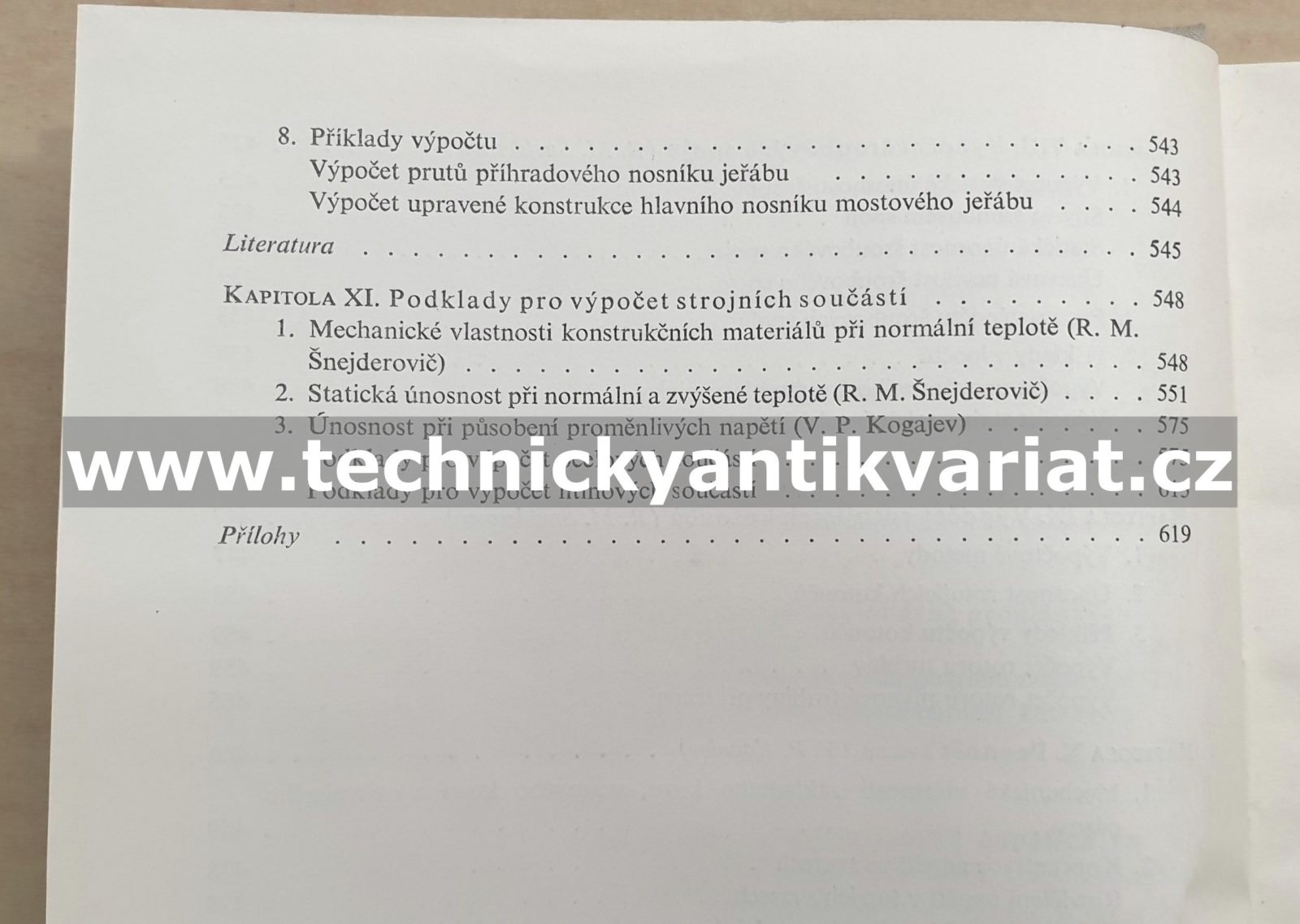 Únosnost a pevnostní výpočty strojních součástí - Serensen, Kogajev, Šnejderovič (1967)