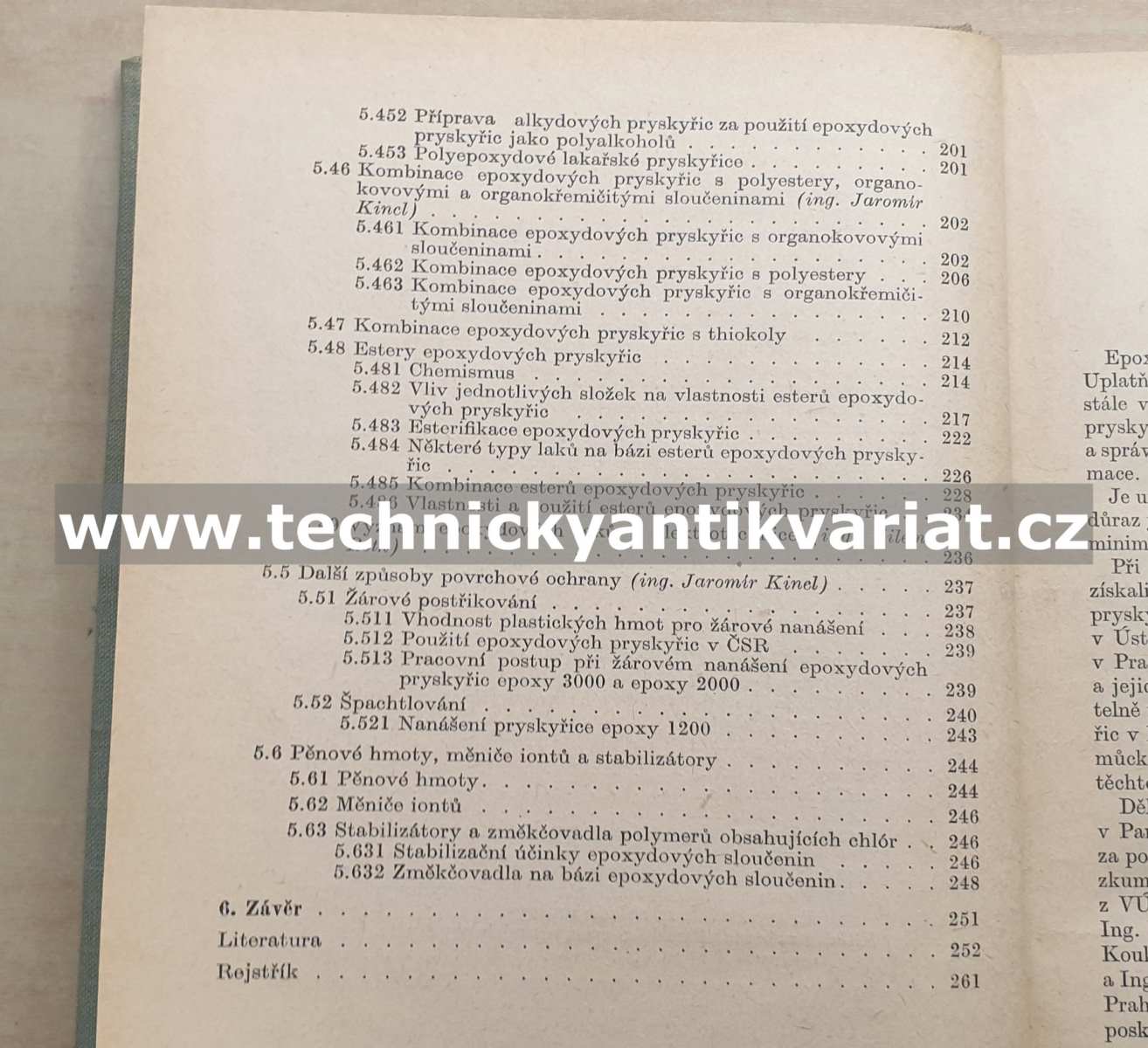 Epoxydové pryskyřice - Lidařík, Kincl, Bring (1959)