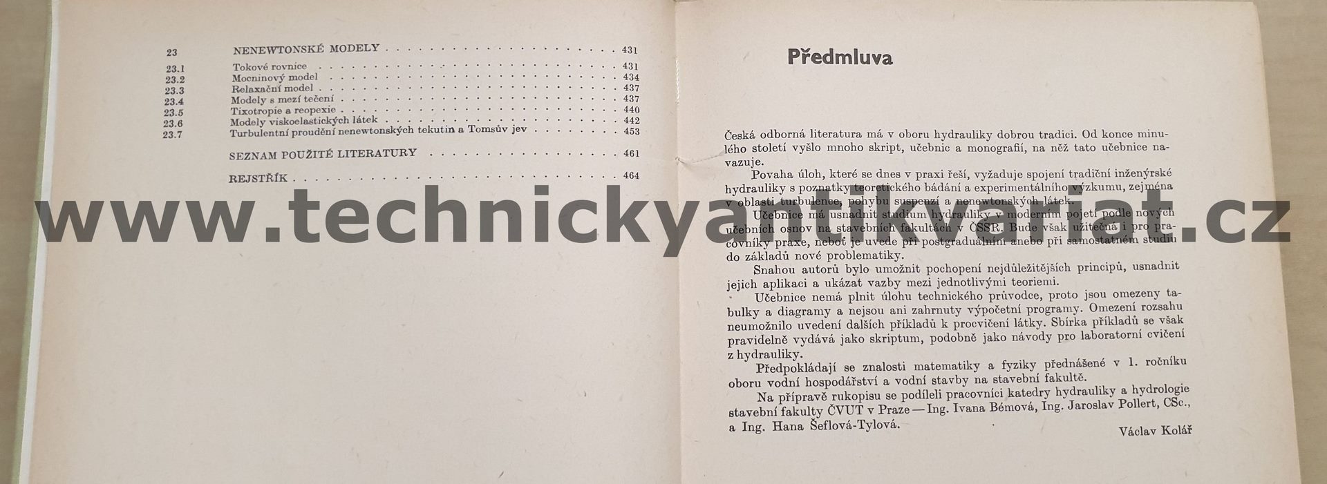 Hydraulika - Kolář, Patočka, Bém (1983)