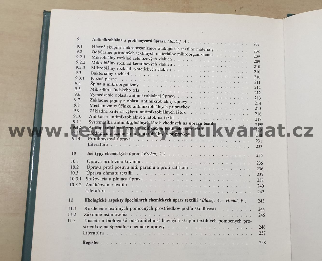 Špeciálne chemické úpravy textílií - A.Blažej (1986)