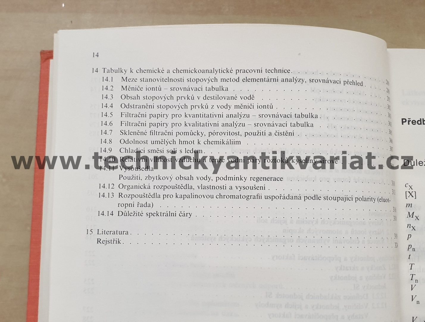 Chemickoanalytické výpočetní tabulky - Kuster, Thiel (1988)