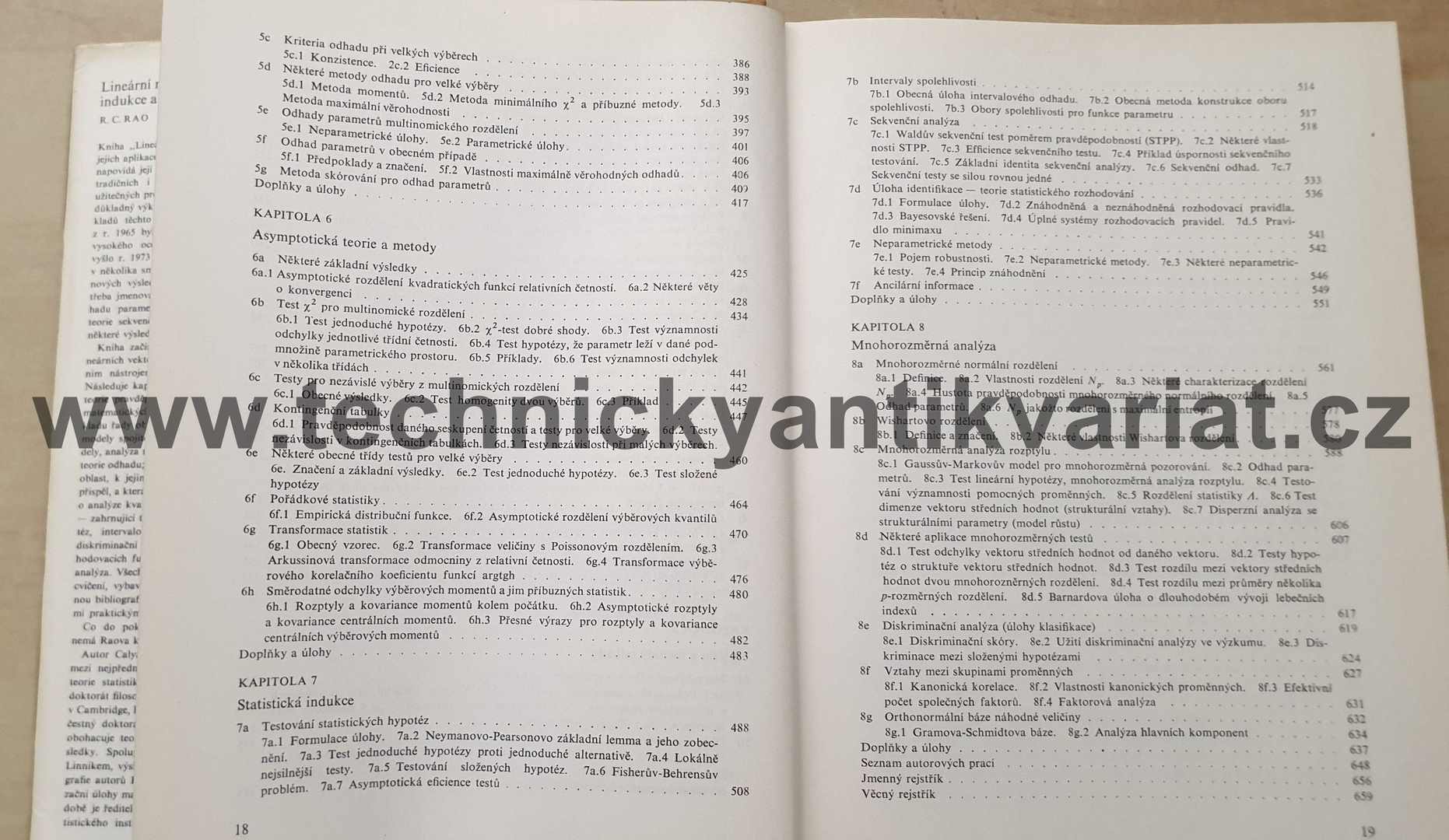 Lineární metody statistické indukce a jejich aplikace - Radhakrishna C. Rao (1978)