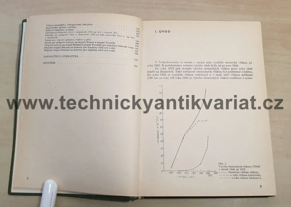Příruční tabulky pro chemiky vláknaře - J.Foltýn (1975)