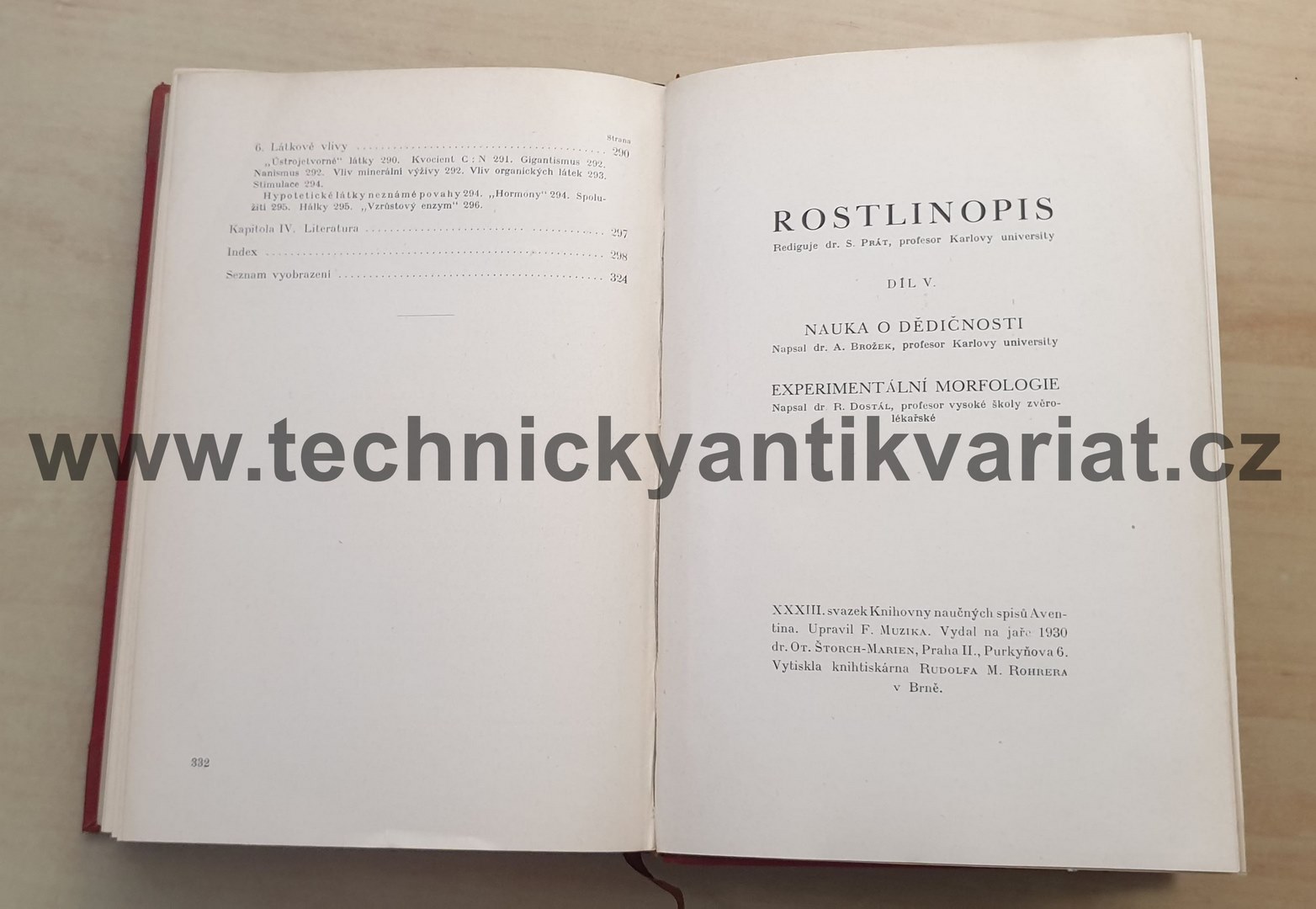 Rostlinopis V. nauka o dědičnosti - A. Brožek (1930)