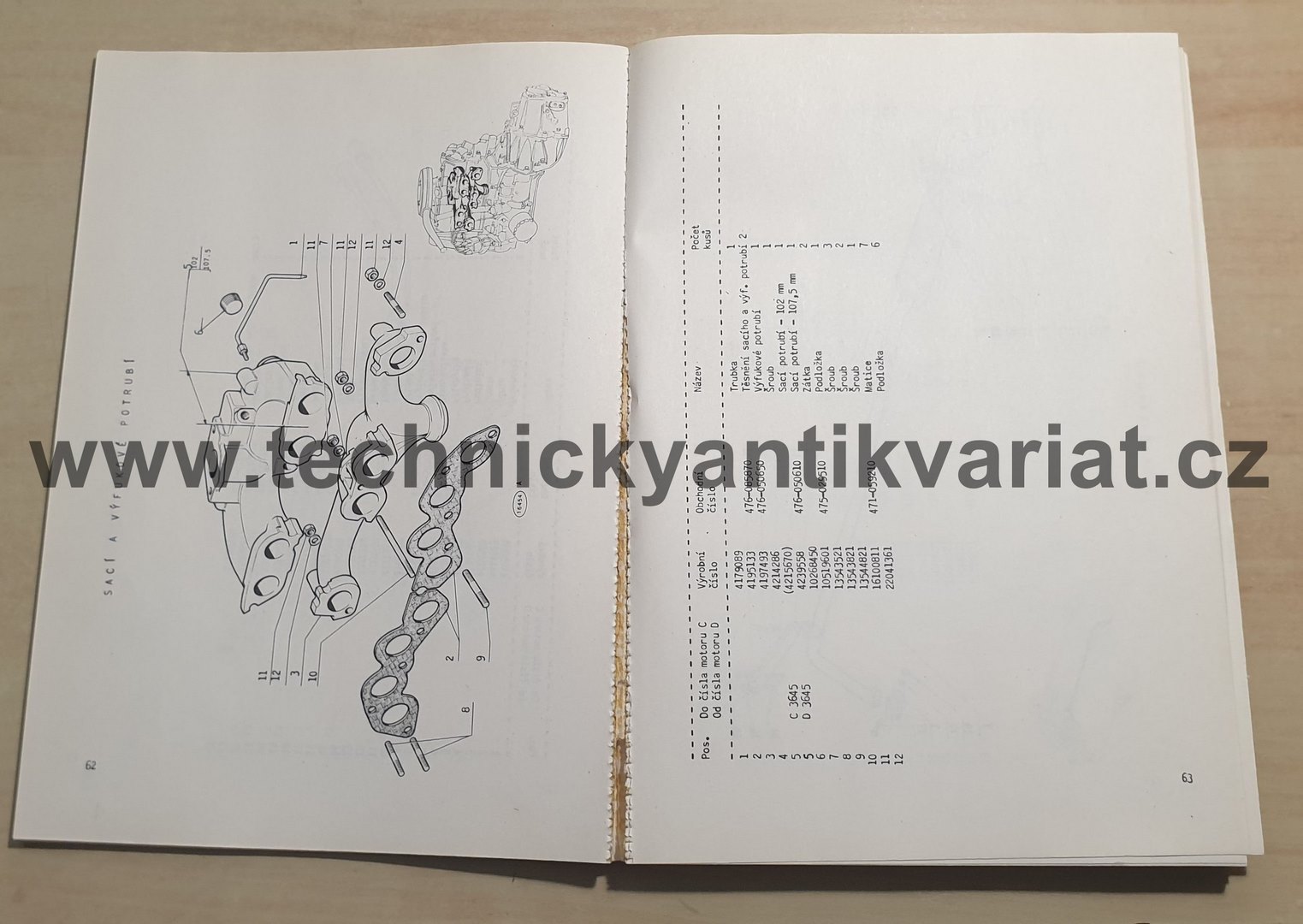Fiat 128 - katalog náhradních dílů (1975)