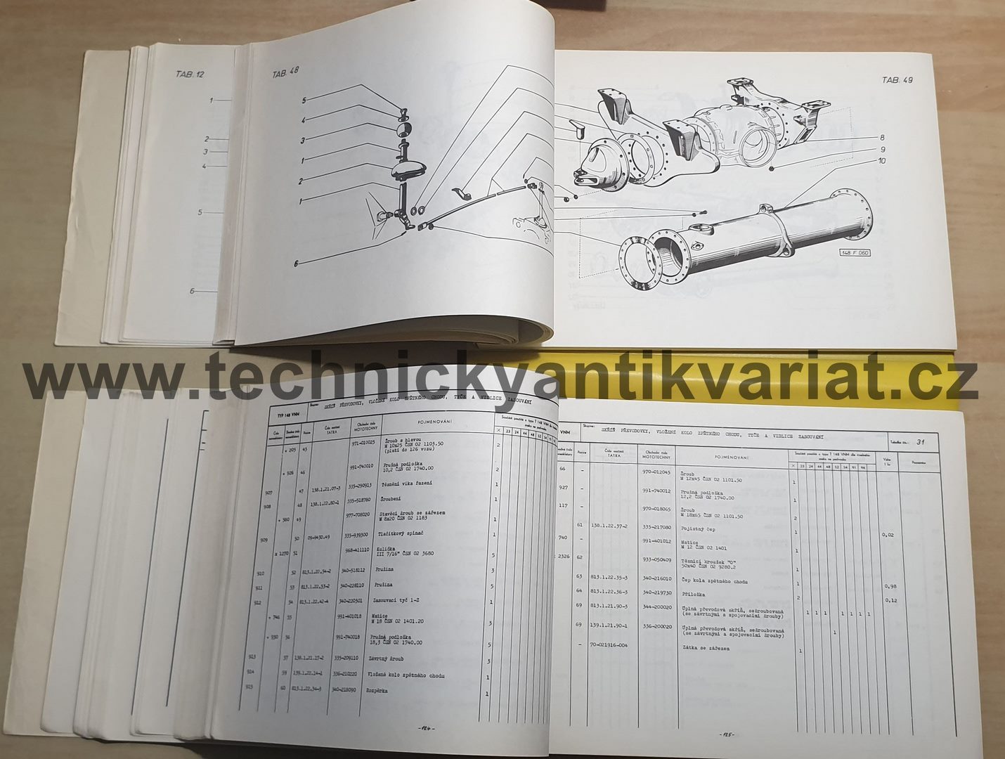 Tatra 148 VNM - seznam náhradních součástí (1972)