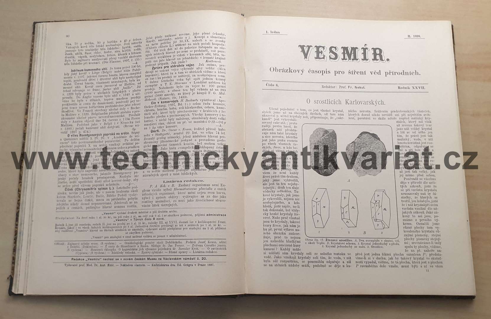 Vesmír 1898, ročník XXVII (kompletní)
