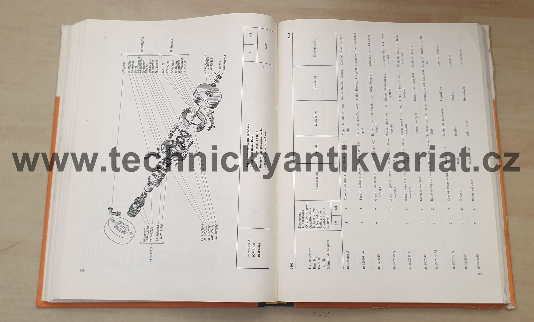 Traktor Bělarus - katalog dílů (1974)