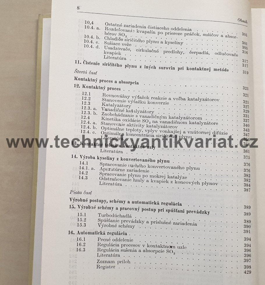 Výroba kyseliny sírovej - J. Beňa (1967)