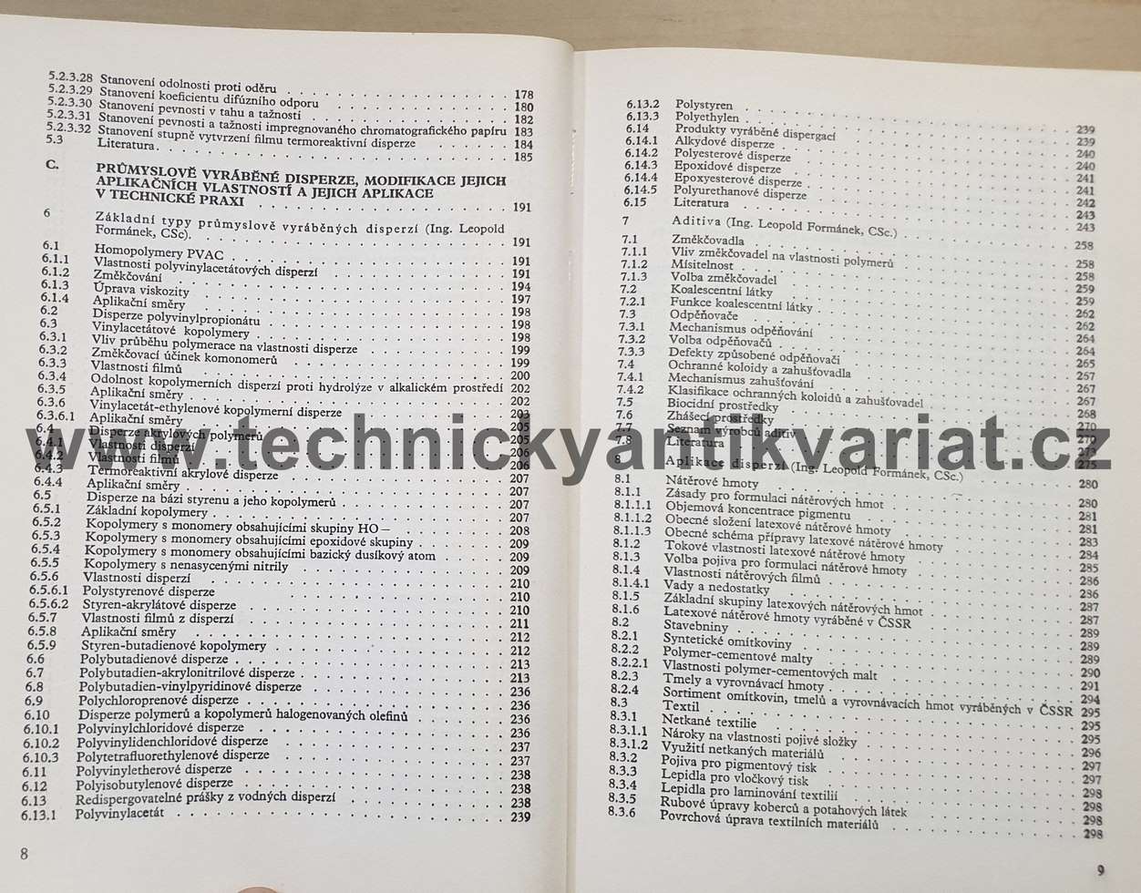 Vodné disperze syntetických polymerů - J. Šňupárek ml., L. Formánek (1979)