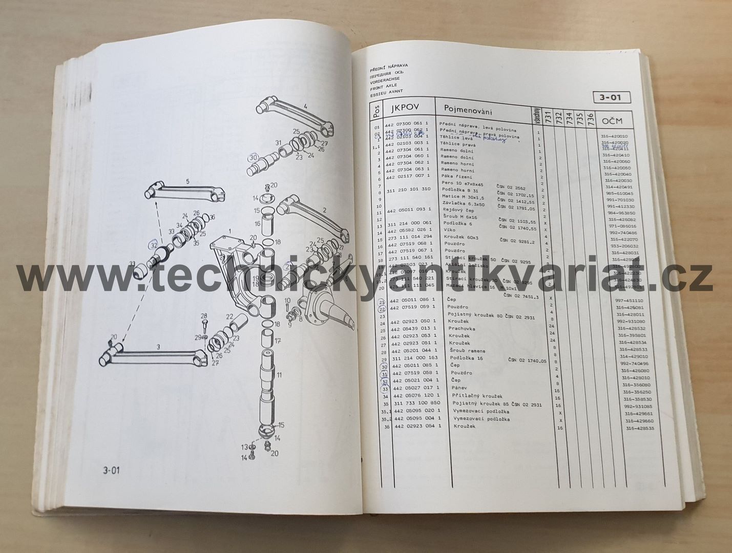 Karosa B731, B732, C734, LC735, LC736 - katalog náhradních dílů (1984)