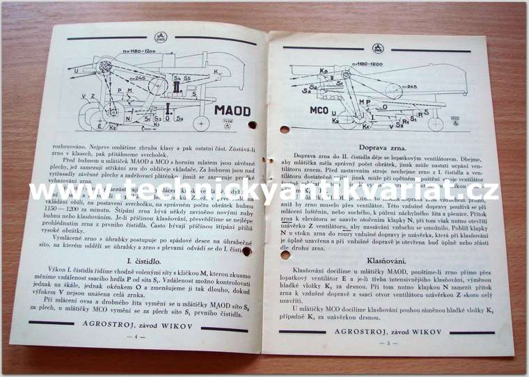 Wikov - mlátičky MAOD 22, MCO 22