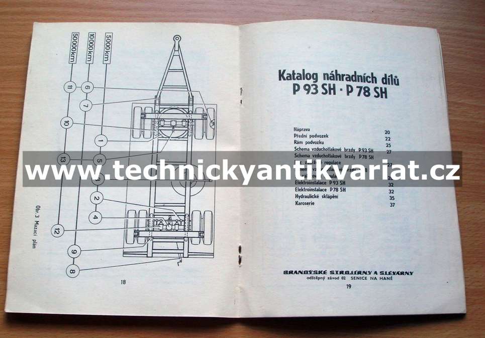Přívěs P93s P78s - návod, katalog (1978)