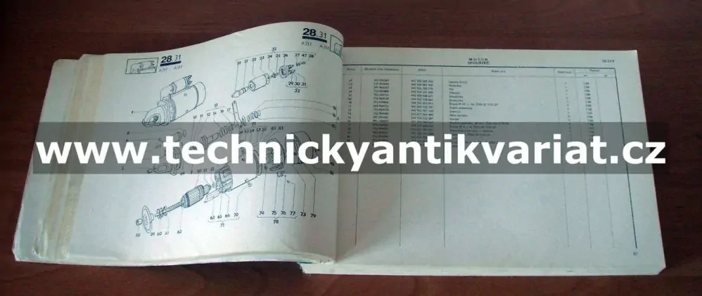 Avia A31.1 - katalog náhradních dílů (1988)