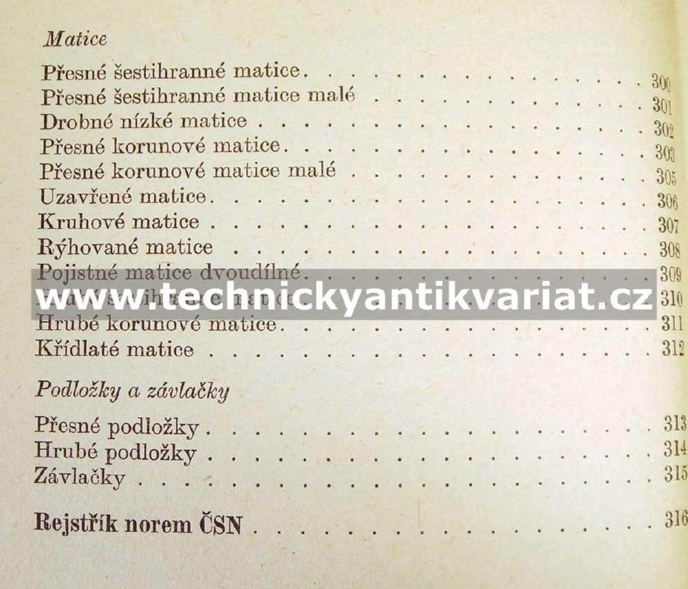 Tabulky normalizovaných závitů a šroubů - Seidler, Kolář (1966)